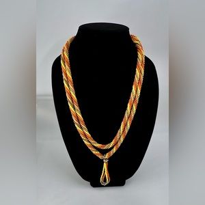 Vintage twist/Spiral Beaded Necklace